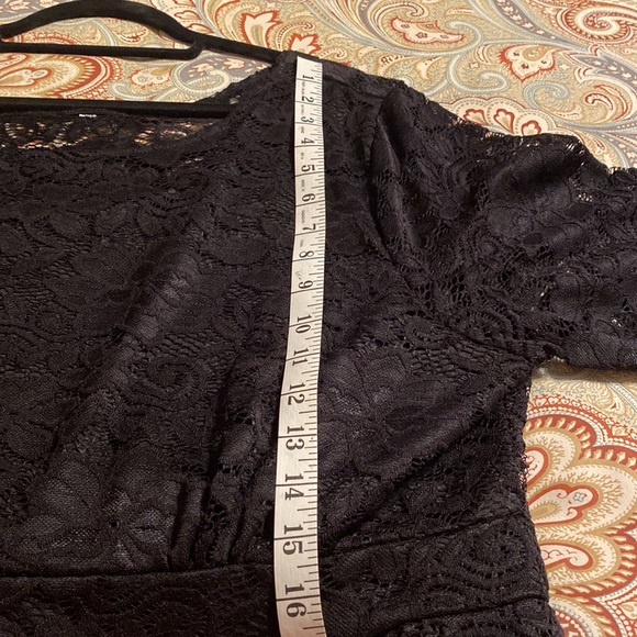 Womens Floral lace Plus Size Midi Scooped Neckline Cocktail Party Dress black 4X - Picture 7 of 11